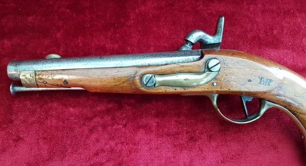 An unusual 19th century continental Percussion military pistol, C. 1840. Possibly Danish ? Ref 9803.